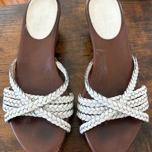 Cole Haan White Braided Sandals